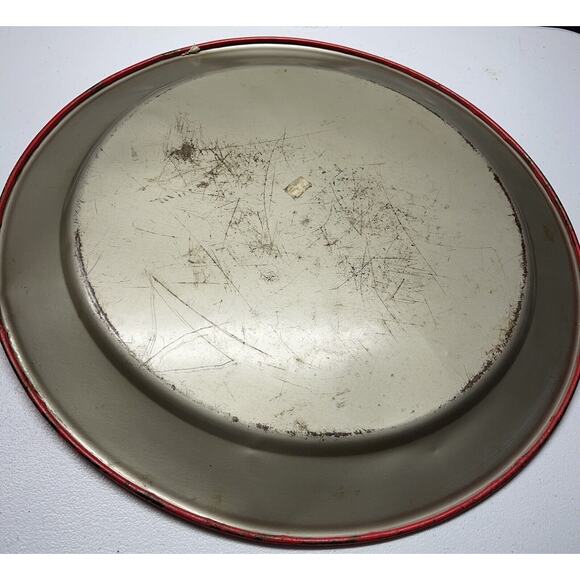 Vintage Large MCM Tray DUTCH PENNSYLVANIA Metal TIN TRAY Platter Folk Art 19" - Picture 3 of 3